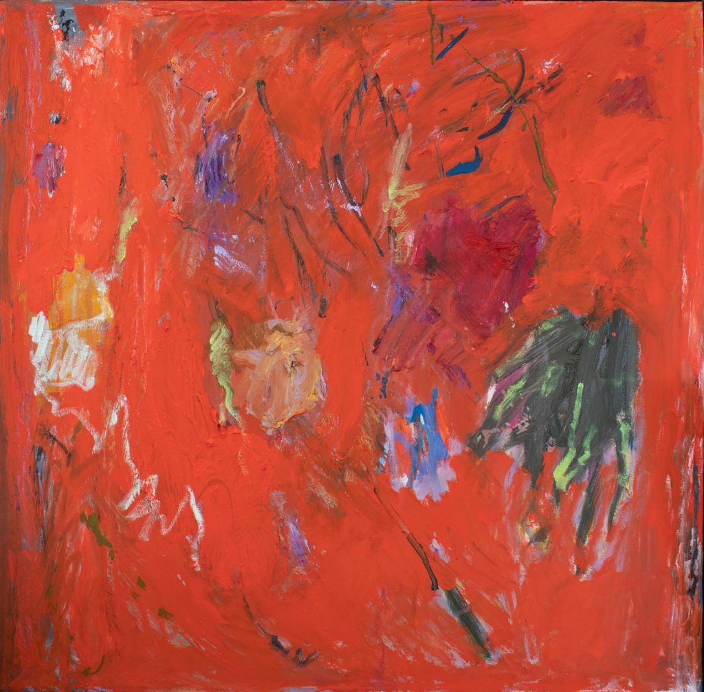 JM #3 Floating On Orange, Oil on canvas, 30 x 30